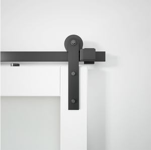 36in x 84in الزجاج المقسى تقسم الصلبة MDF باب الحظيرة مع كامل 6ft انزلاق الباب مجموعة أدوات الأبيض <span class=keywords><strong>PVC</strong></span> الباب - Product Image 4