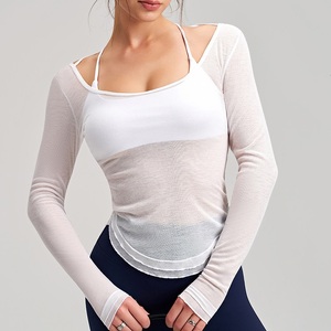 Camiseta de Yoga Cloud Rise <span class=keywords><strong>para</strong></span> Mujer, Ajustada, de Color Sólido, Manga Larga, con <span class=keywords><strong>Sujetador</strong></span> Incorporado, Top Deportivo <span class=keywords><strong>para</strong></span> Gimnasio, Ropa Deportiva de Invierno - Product Image 4