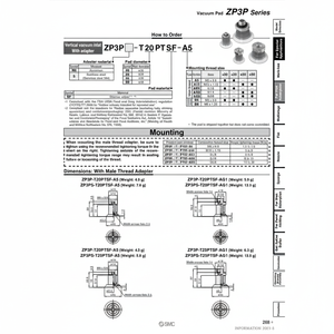 Modèle de tampon de vide pneumatique SMC ZP3P-T25PTSF-A5 accessoire et pièce d'outils pneumatiques - Product Image 1