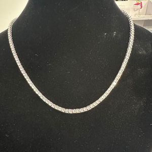 Kalung Rantai Tenis Wanita Custom 16 Inci 18 Inci dengan Batu Zirkonia Kubik CZ 4mm 5mm Grosir - Product Image 3