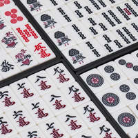 Tuiles de Mahjong Riichi à deux couches, peintes à la main, personnalisables, style chinois, américain, japonais, pour la promotion du Mahjong