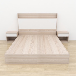 Set <span class=keywords><strong>Letto</strong></span> in Legno Moderno ed Economico con Testiera, Ecologico e Resistente alle Macchie, <span class=keywords><strong>per</strong></span> Camere d'Albergo e Appartamenti - Product Image 1