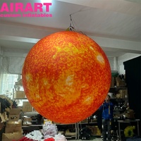 Boule gonflable de soleil de décoration de la publicité, ballon gonflable de planète de soleil pour des accessoires de partie