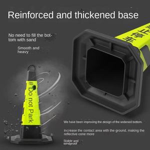 Yansıtıcı dayanıklı yol uyarı trafik konisi kauçuk 90cm siyah kare 3m yansıtıcı park bariyer hiçbir park işareti - Product Image 2