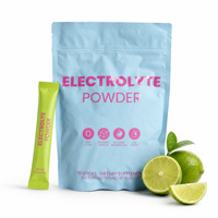 Poudre d'électrolytes au goût naturel de citron vert pour l'hydratation, la récupération musculaire, l'endurance, l'énergie, le soutien immunitaire et le bien-être