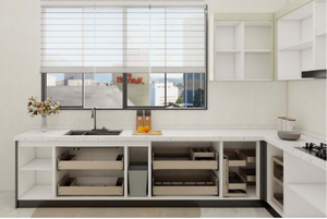 Meubles de cuisine modulaires mats de fabrication chinoise avec îlot, électroménager et accessoires, robinet de cuisine, charnières, plan de travail en marbre - Product Image 5