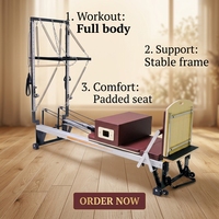 Reformer de Pilates en aluminium avec tour demi-trapèze, garantie de 5 ans, lit d'entraînement Pilates personnalisé pour le renforcement du tronc