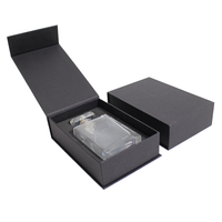Boîte cadeau de parfum à fermeture magnétique personnalisée, carton rigide gris, emballage écologique pour flacon de parfum, logo estampé à chaud OEM