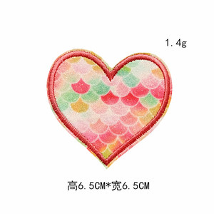 Venta al por mayor de moda DIY accesorios de ropa bordado a máquina en forma de corazón hierro en parches servicio personalizado aceptado - Product Image 6
