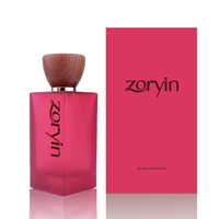 Flacon de parfum en verre avec bouchon en bois couleur ambre/Personnalisé, diffuseur à bâtonnets, vaporisateur carré à sertir 30ml 50ml 100ml avec boîte