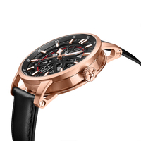 Montre mécanique ODM/OEM CIRNI avec boîtier en acier inoxydable de haute qualité, verre saphir, bracelet en cuir de vache, cadran analogique de 22 mm, 5 bars