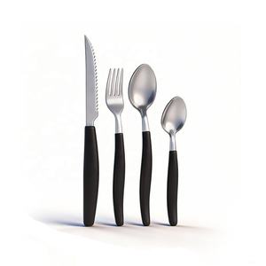 <span class=keywords><strong>Juego</strong></span> <span class=keywords><strong>de</strong></span> <span class=keywords><strong>cubiertos</strong></span> <span class=keywords><strong>de</strong></span> 16 piezas con mango negro, <span class=keywords><strong>cubiertos</strong></span> planos, Brasil, el más barato - Product Image 2