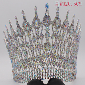 มงกุฎนางงามหิน AB ขนาดใหญ่8นิ้วมงกุฎพลอยเทียมมงกุฎสวยงามแบบปรับแต่งได้ - Product Image 4