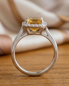 Anillo de Compromiso de Moissanita con Corte Esmeralda de 4.00 CT, Anillo de Oro Blanco, Anillo de Propuesta Único, Anillo de Aniversario, Anillo de Boda Minimalista - Product Image 3