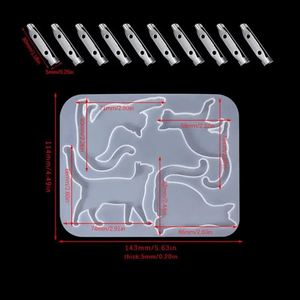 Molde de silicona 3D de gato de dibujos animados para broches, joyería de animales de cristal, resina epoxi, manualidades DIY y fundición de resina - Product Image 6