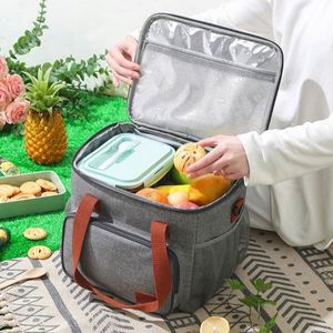 Sac à lunch isotherme en Oxford imperméable avec logo imprimé personnalisé, sac isotherme réutilisable pour la livraison de nourriture, sac de pique-nique - Product Image 4