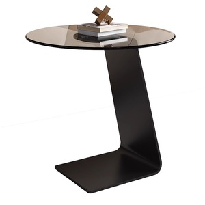 Tavolino da Caffè Moderno di Lusso in Vetro e Marmo Rotondo Nero con Base in Metallo Design Classico Multifunzionale per Soggiorno Arredamento Economico - Product Image 5