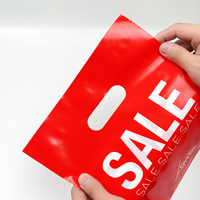 Sac à main plat à quatre doigts, pochette de vêtement, sac plastique d'hôpital, sac d'emballage cadeau, impression de logo, vente en gros