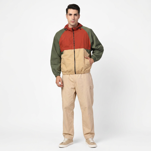 Custom Design Canvas Windbreaker Style Light <b>Waterproof</b> Outdoor Running Hiking <b>Jacket</b> with Stand Collar and Front Logo for Men - Product Image 1