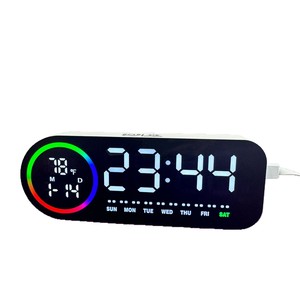 Yizhi Đa Chức Năng Đầy Màu Sắc LED Bàn Đồng Hồ Điện Tử Với Nhiệt Độ Tuần Ngày Lịch Hiển Thị Nhà Kỹ Thuật Số Đồng Hồ Báo Thức - Product Image 1