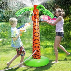 Inflatable Coconut Tree <b>Water</b> Spray Toy For Kids Outdoor Play Lawn Sprinkler Summer <b>Fun</b> - Product Image 1