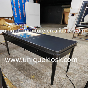 Mesa de Exhibición de Joyería Negra de Lujo, Mostrador de Joyería con <span class=keywords><strong>Tapa</strong></span> de Vidrio Personalizada y Cajón para Tienda Minorista - Product Image 3