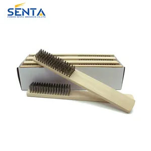 Wooden handle brass wire brush copper wire brush hand tools