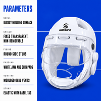 Équipement d'arts martiaux personnalisé en gros avec logo, casque de karaté et de taekwondo avec masque pour l'entraînement et le sparring
