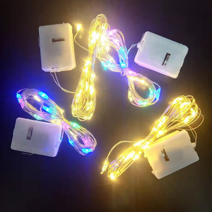 <strong>Christmas</strong> Tree <strong>Decoration</strong> <strong>Copper</strong> Wire LED Button Battery Light String Colorful White Flower Ambiance Gift String