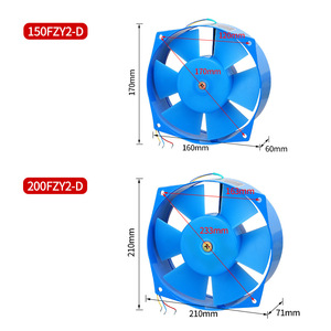 พัดลมแบบแกนหมุน 200FZY2-D ขนาด 210 มม. พัดลมระบายความร้อนแบบท่อพลาสติกสีน้ำเงิน 220V ทนความร้อนสูง - Product Image 1