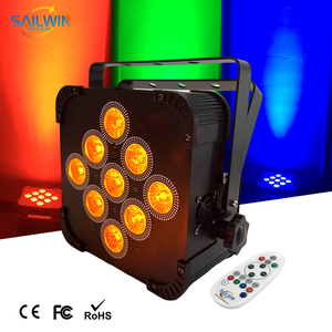 Hoa Kỳ Cổ Pin-Powered 6in1 LED Phẳng Par Ánh Sáng 9x18w Rgbaw UV 2.4Ghz Không Dây DMX Điều Khiển DJ Ánh Sáng Sân Khấu Chiếu Đèn - Product Image 1