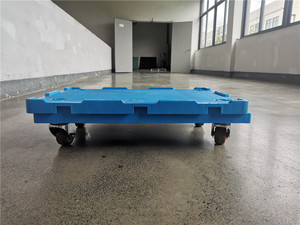 Chariot de transport robuste à 4 roues en plastique pour palettes, chariot de manutention en forme de tortue à plateau plat - Product Image 1