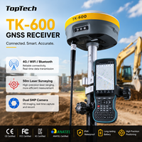 Récepteur GNSS laser Toptech TK600 haute précision avec double caméra 5MP, radio LoRa 12 km, RTK GPS Base et Rover, IP68, 4G/Bluetooth/WiFi