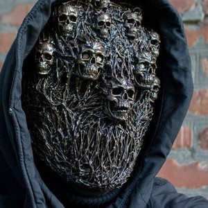 Masque en latex Halloween Horreur Exorciste Souriant Diable, Couverture Complète Visage et Yeux Blancs, Accessoire de Cosplay et de Festival - Product Image 5