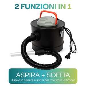 Aspirapolvere Elettrico per Ceneri 10 Litri 600 W Motore Doppia Funzione con Filtro Hepa Lavabile Serbatoio in Plastica - Product Image 2