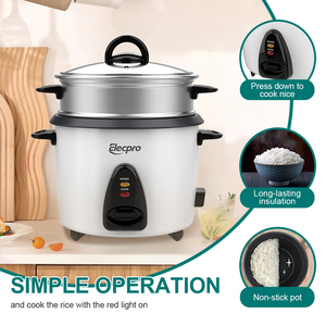 Nồi cơm điện mini 3.5L 7 ly dung tích lớn, lòng nồi chống dính 500W, kèm xửng hấp bằng nhôm, phích cắm EU, có sẵn trong kho - Product Image 1