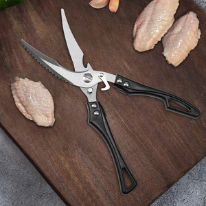 Kitchen Scissor Stainless Steel Black Straight Head Multi Functional Meat Cutting For Home Use - Product Image 2