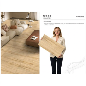 Azulejos de Porcelana con Aspecto de Madera Natural de 60x120cm y 10mm de Grosor, Colección para Pisos y Paredes, para Diseño de Interiores de Dormitorios de Hotel - Product Image 1