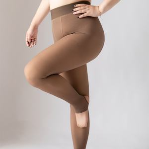 女式加厚高腰弹力保暖连裤袜透明紧身配羊毛衬里透气正式冬季打底裤 - Product Image 4