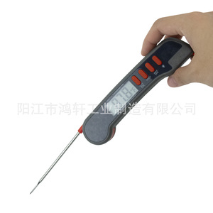 เทอร์โมมิเตอร์ดิจิตอล HX-T003 สีดำ ทำจากพลาสติก สำหรับวัดอุณหภูมิอาหาร เนื้อสัตว์ เตาอบ เตาปิ้งย่าง พร้อมฟังก์ชั่นบันทึกค่าสูงสุด ต่ำสุด และหน่วงเวลา สำหรับใช้ในครัวและปิ้งย่าง - Product Image 2