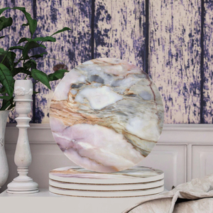 <b>Ceramic</b> And Wood High Demand Round <b>Coaster</b> Eco Friendly Minimalist Design Blue Drink <b>Coasters</b> For Home Kitchen Office Decoration - Product Image 3