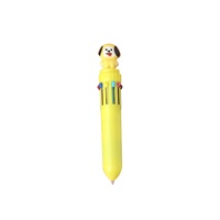 Stylo bille créatif multifonctionnel en plastique, motif panda de dessin animé, double couleur (bleu/noir), pointe 0,5 mm, pour étudiants