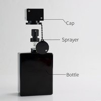 Flacon de parfum en verre cristal noir de luxe Eric, 100 ml, de haute qualité, avec col serti, personnalisable, pour vente en gros, avec boîte