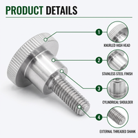 Custom Screw Stainless Steel High Head Knurled Thumb Screw Threaded Fastener Machine Hardware