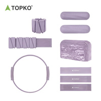 Ensemble d'équipements de yoga et de pilates pliables TOPKO - Kit de fitness multifonctionnel léger pour la maison, la salle de sport et les exercices en plein air
