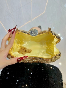 Sac à main de soirée <span class=keywords><strong>pour</strong></span> femme, pochette florale ornée de diamants, sac à main de <span class=keywords><strong>mariage</strong></span> en cristal noble avec poignée métallique, sac à bandoulière, sac à main - Product Image 4