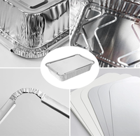Barquette jetable en aluminium 6x5 pouces de qualité alimentaire avec couvercle, résistante au four, pour plats à emporter et cuisson, emballage alimentaire en gros