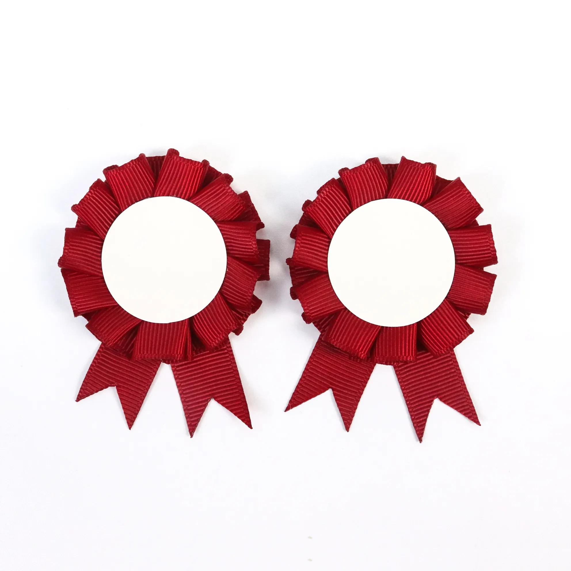 Ruban de prix en satin plissé avec bouton badge broche ruban rosette gros-grain pour la décoration