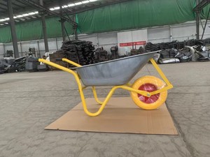 6 Cubic Foot Wheelbarrow Heavy Duty Garden Wheel Barrow <strong>Cart</strong> with 4.00-8 Inch <strong>Flat</strong> Free Tire for Outdoor Gardening Yard Planting - Product Image 6