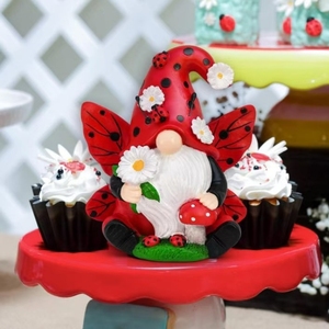 Résine <span class=keywords><strong>Lady</strong></span> <span class=keywords><strong>Bug</strong></span> Gnomes Figurines Décor, Printemps Cuisine Décor Cadeaux pour Femmes D'été Jardin Gnomes Pelouse Décorations Extérieures - Product Image 3